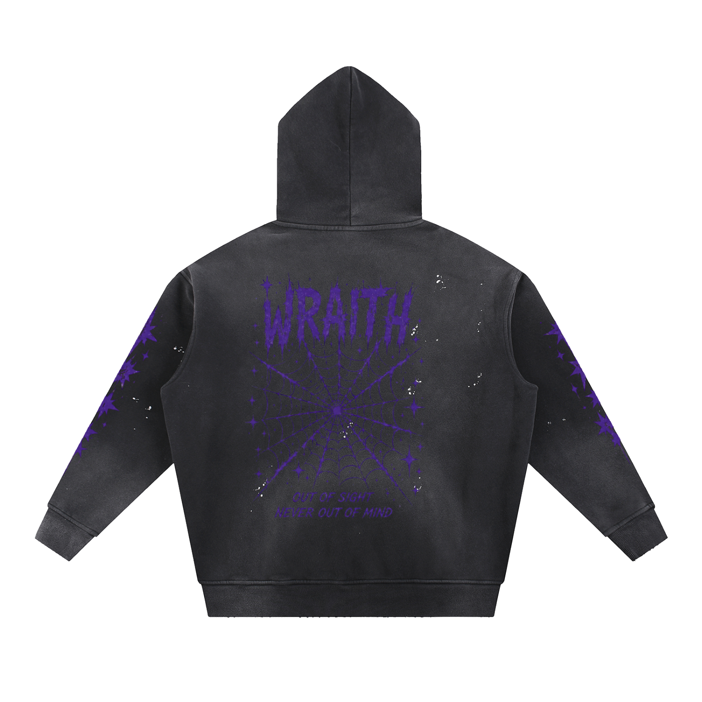 Vintage Washed Frayed Fleece Hoodie