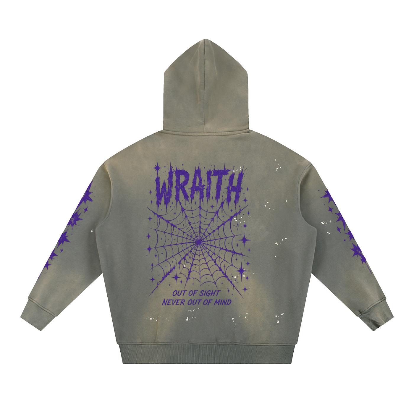 Vintage Washed Frayed Fleece Hoodie