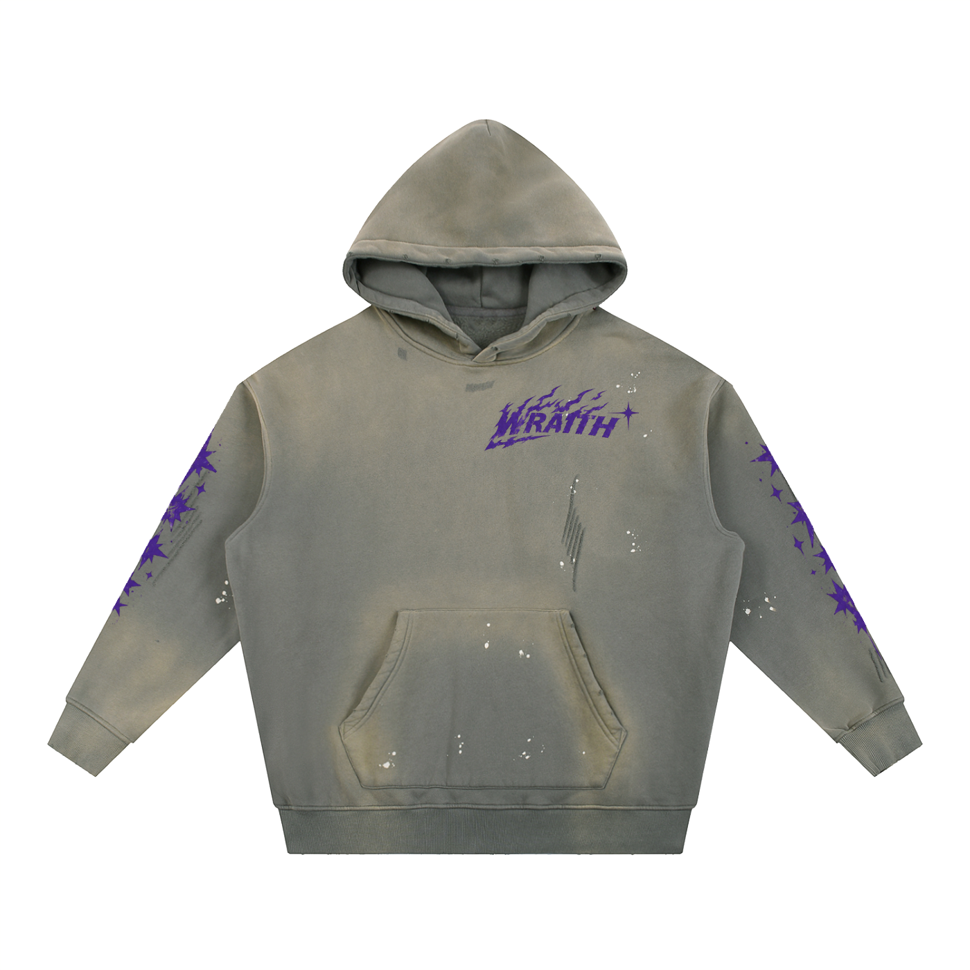 Vintage Washed Frayed Fleece Hoodie