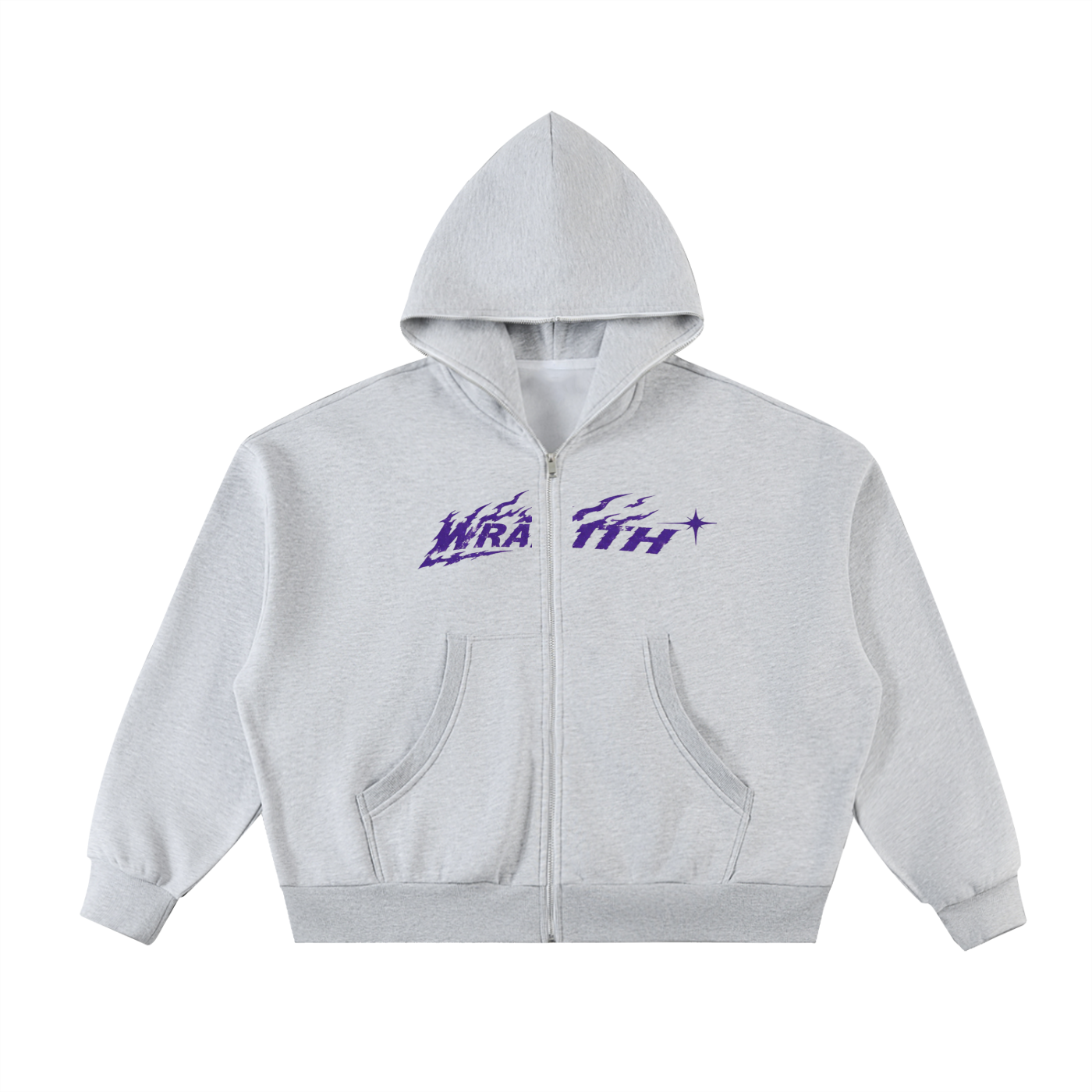 Fleeced Full-Zip Boxy Hoodie