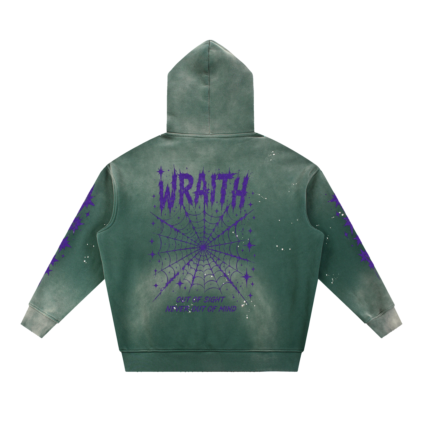 Vintage Washed Frayed Fleece Hoodie