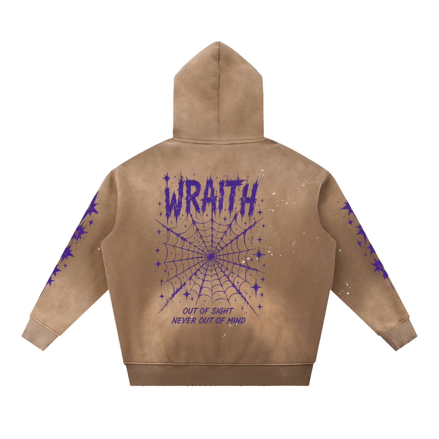 Vintage Washed Frayed Fleece Hoodie