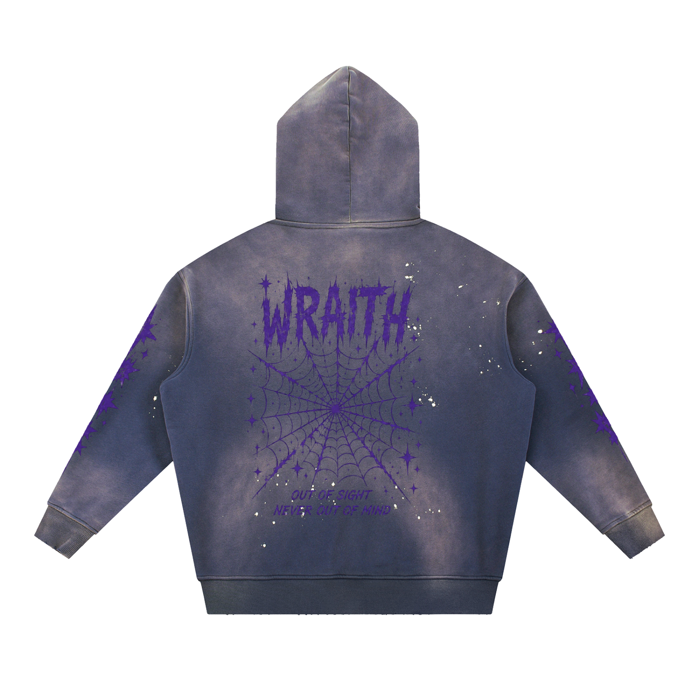 Vintage Washed Frayed Fleece Hoodie